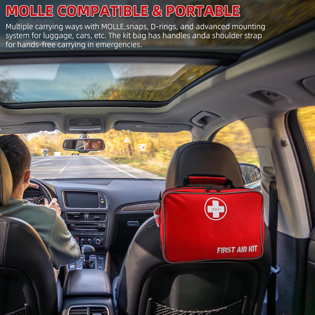 Large 430-Piece Emergency First Aid Kit for Home, Car, Camping