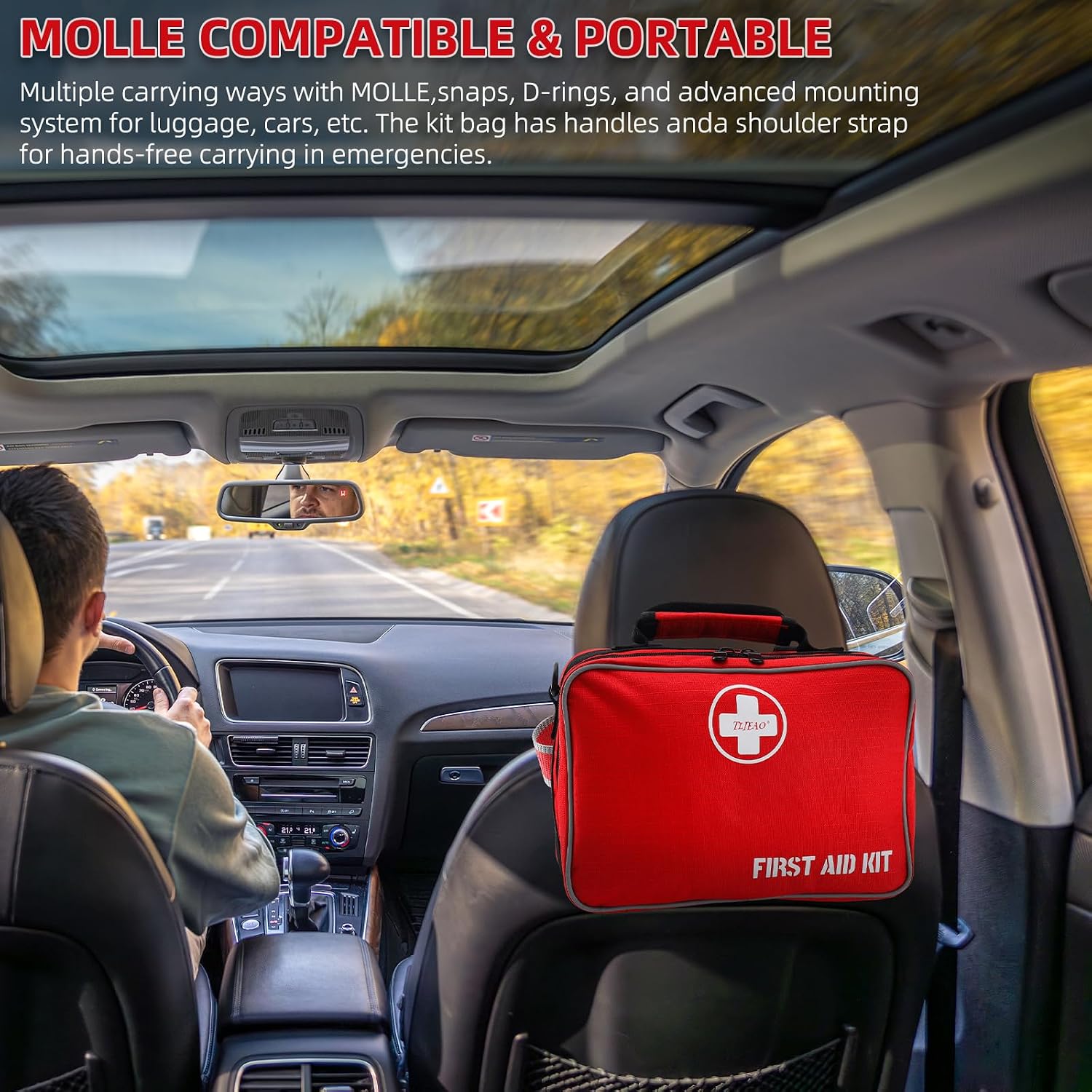 Large 430-Piece Emergency First Aid Kit for Home, Car, Camping