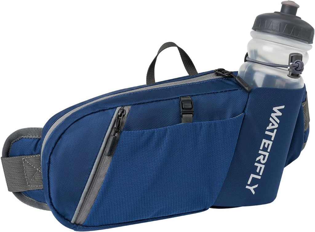 WATERFLY Water Bottle Fanny Pack, Hiking Hydration Belt for Women Men