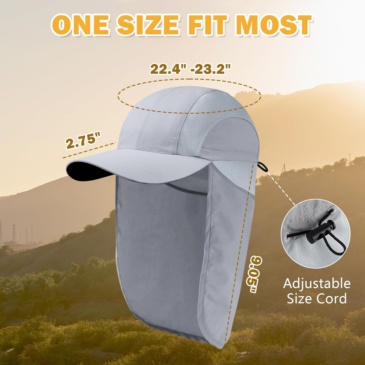 Mens Sun Hat with Breathable Mesh Sun Hats for Men Fishing Hat