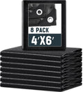 8 Pack 4 x 6 ft Black Tarps, 5.5 Mil Heavy Duty Waterproof Tarp