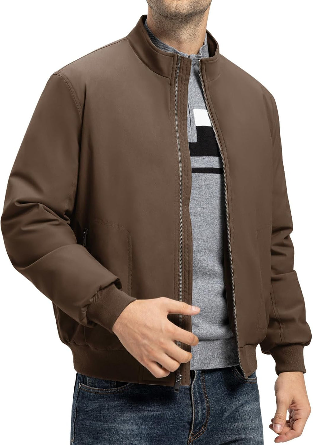 TBMPOY Men's Winter Jackets Bomber Padded Casual Windbreaker Warm Fall Coat