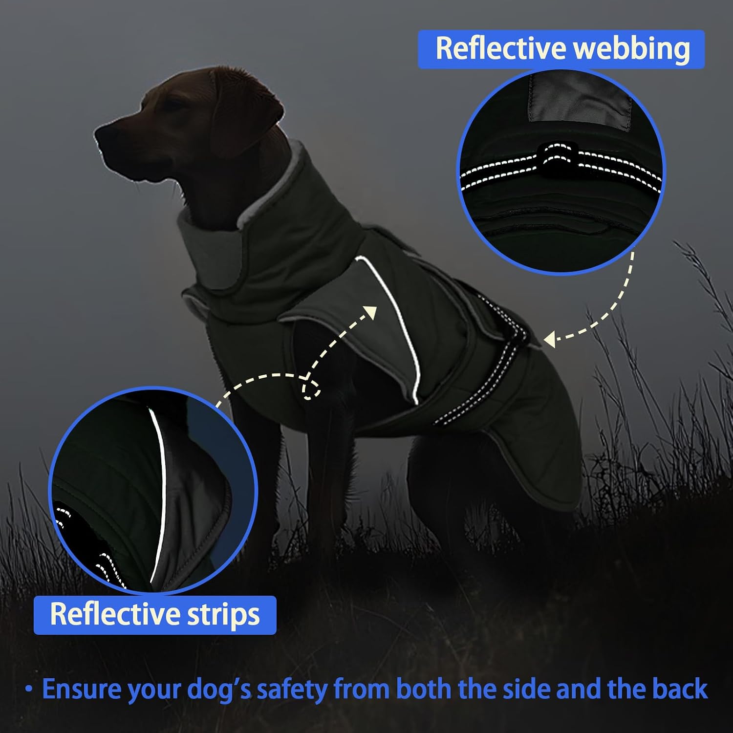 MIGOHI Cozy Small Dog Coat - Reflective Dog Coat for Small Dogs,Fleece Winter Coats Jacket for Dogs with Leash Hole,Snowproof Thick Puppy Clothes,Pomeranian,Chihuahua,XS,ArmyGreen