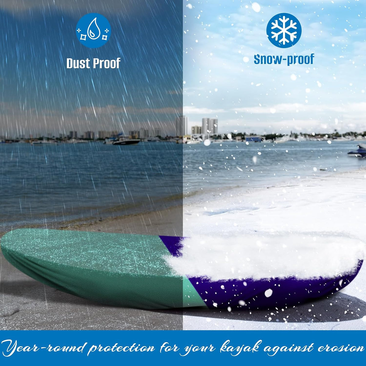 SIRUITON Kayak Cover 9-13FT 420D Waterproof Board Covers