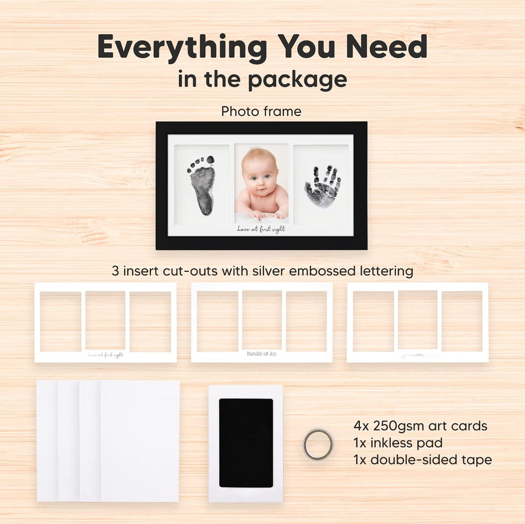 Inkless Hand and Footprint Kit, Boy Girl Newborn Keepsake (Onyx Black)