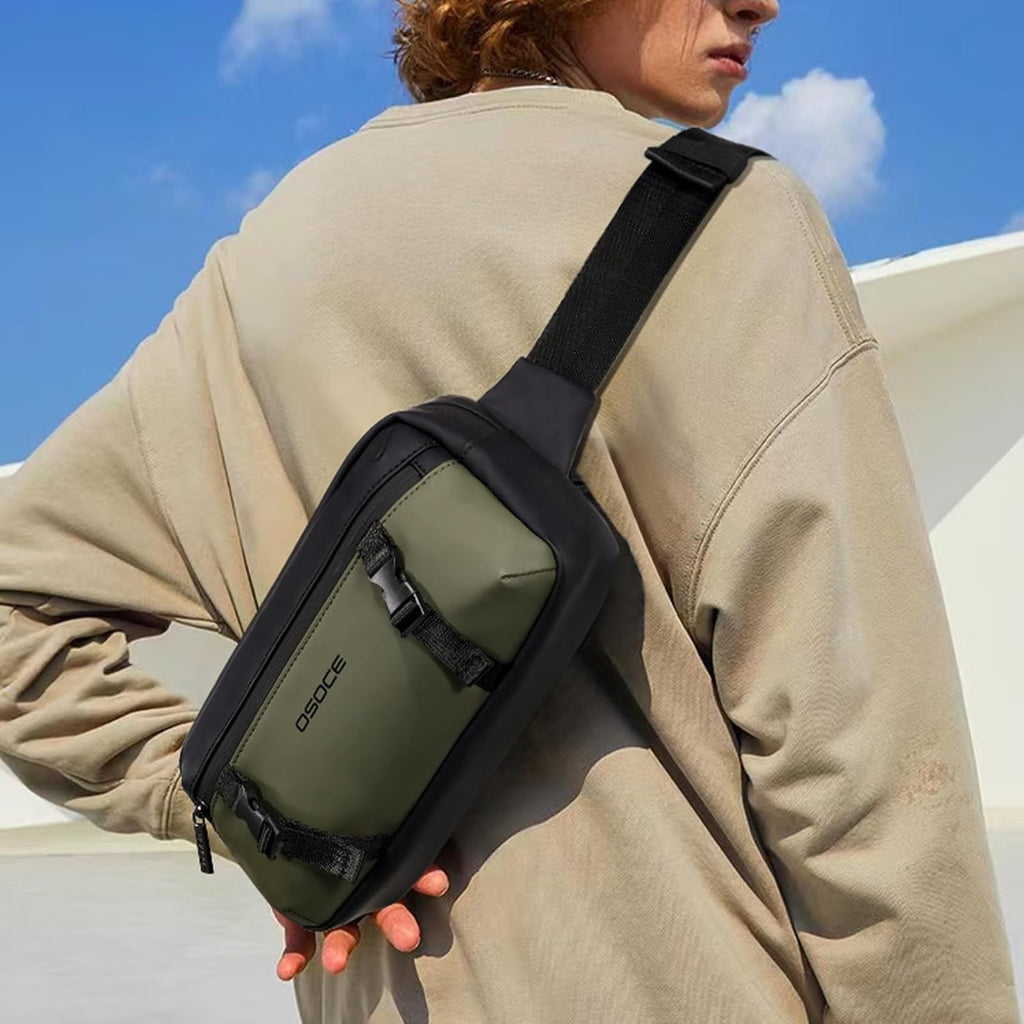 OSOCE Fanny Bag for Men, Waist Bag Water-Resistant, Side Release Buckle, L