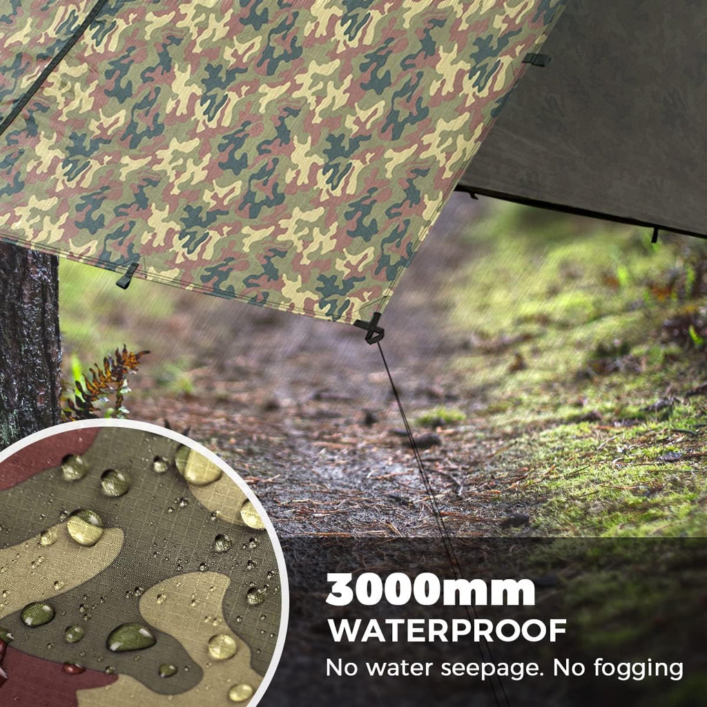 Bearhard 10x10ft/10x12ft Large Waterproof Camping Tarp, Lightweight Hammock Rain Fly