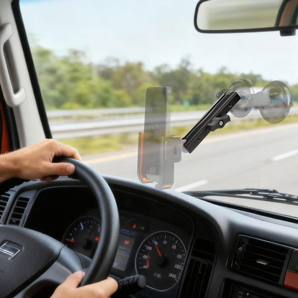 Double Socket Arm Aluminum Alloy Long Arm Full Length 5.9",Compatible with RAM Mounts and Motorcycle/Bike/Car Cellphone Holder with 1 Inch Ball