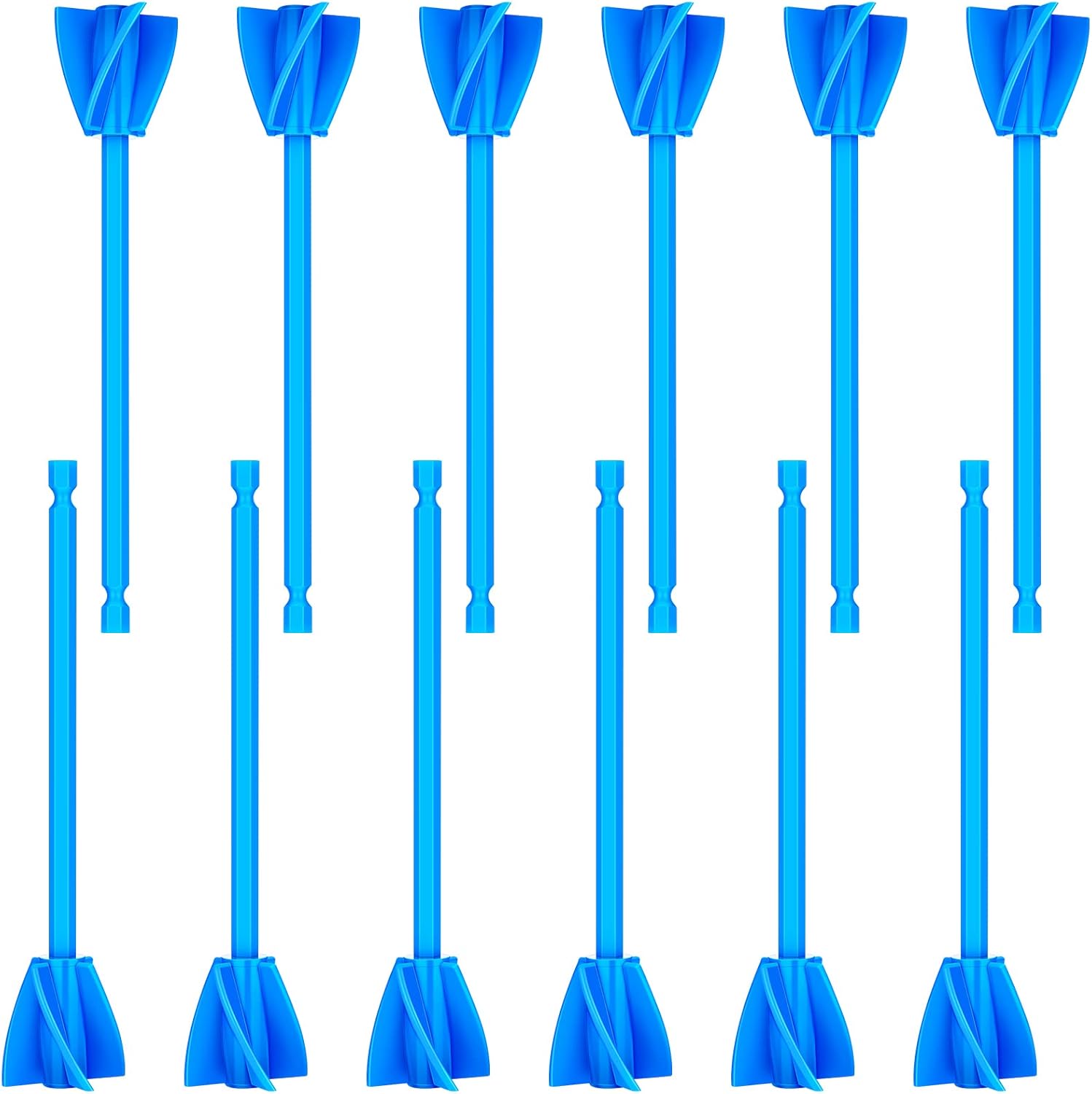 12 Pieces Paint Mixer Drill Attachment,Helix Paint Mixer Resin Drill Mixer Paint Stirrers Drill Attachment for 1 Gallon of Paint Epoxy Resin Silicone Jewelry Casting Molds (Blue)