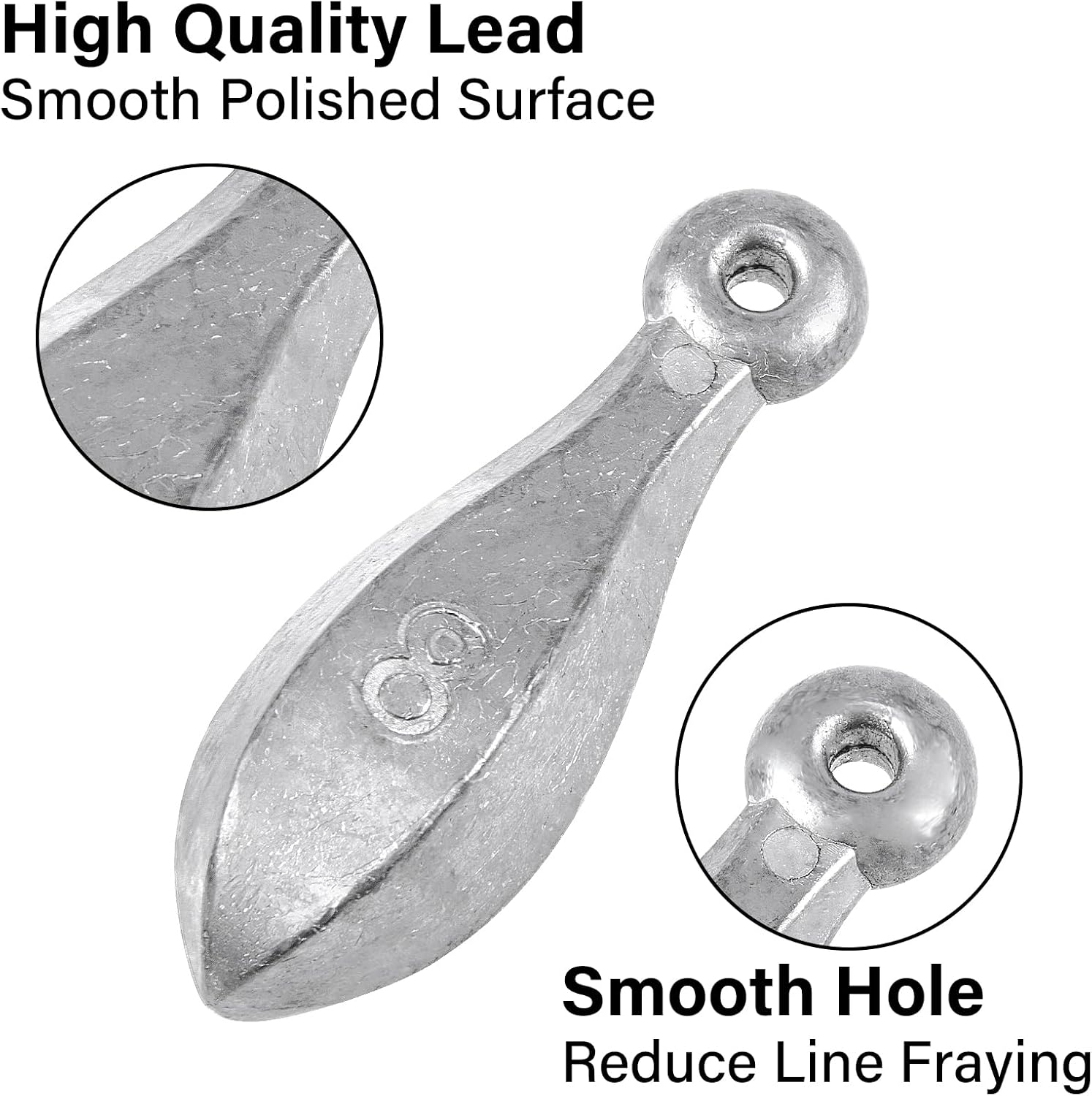 Dr.Fish Bank Sinkers Fishing Weights, Fresh & Saltwater Lead Weights