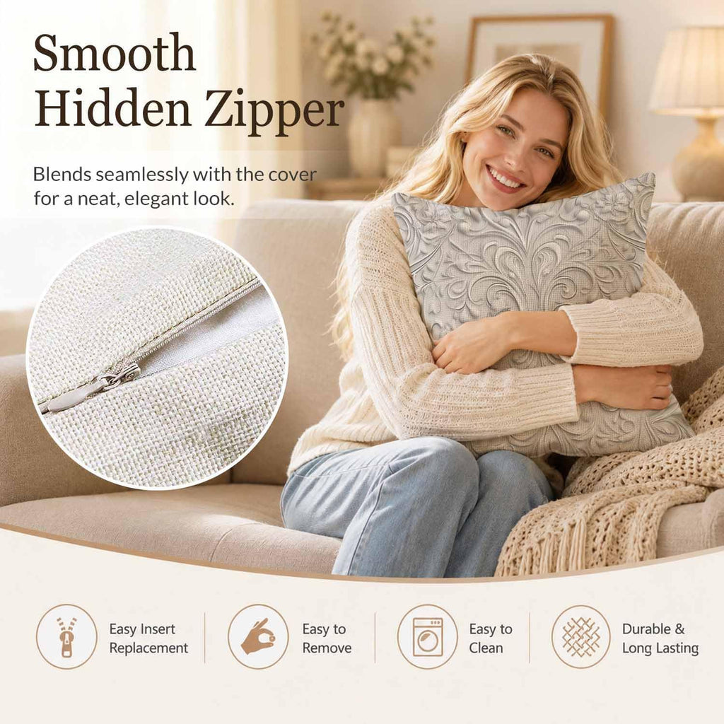 3D White Paper Throw Pillow Covers Set of 2 Retro Natural Leaves and Flowers Throw Pillow Covers Couch Square Pillowcases Cushion for Living Room Bedroom Sofa 18x18 Inch