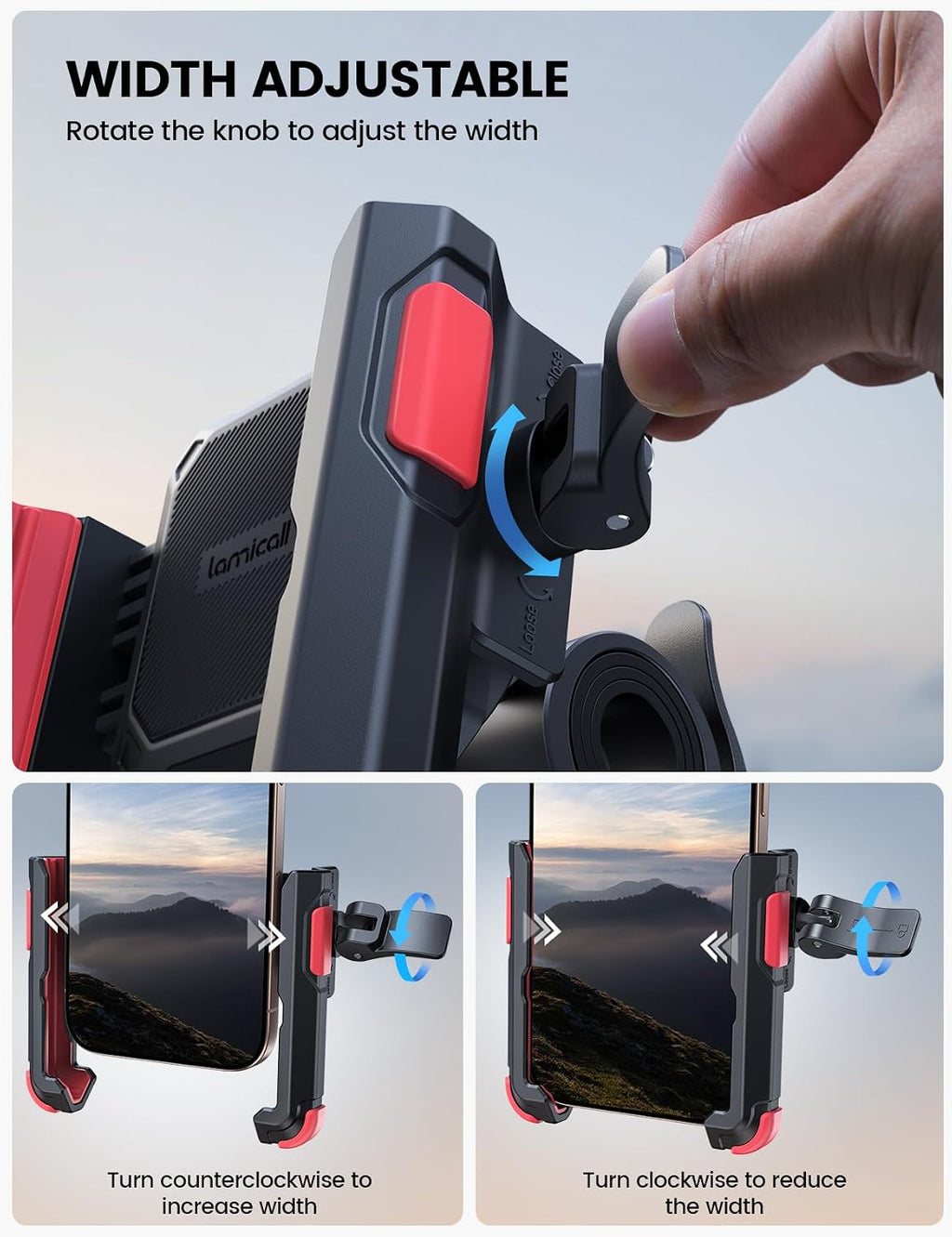 Lamicall Motorcycle Bike Phone Mount, 1s Lock Bike Phone Holder