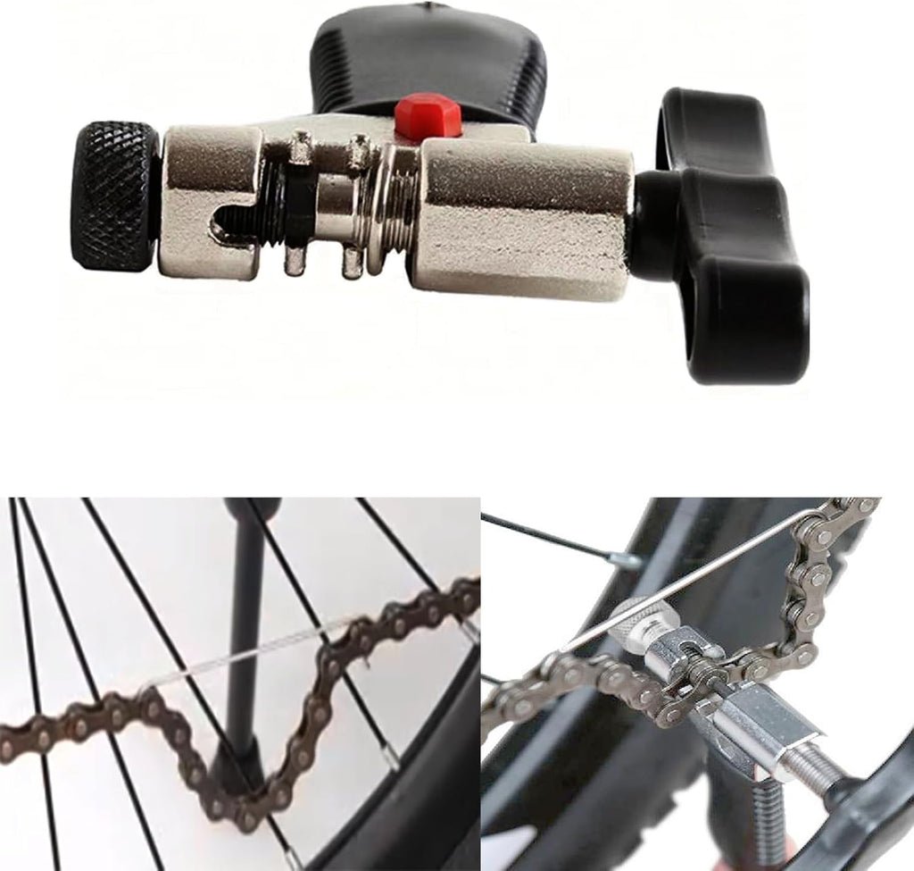 Bike Chain Repair & Maintenance Tools Kits:Bike Link Plier + Chain Breaker Splitter Tool+Chain Checker+3 Pairs Bicycle Missing Links+Chaingang Cleaning Brush,for Repair & Cleaning Maintenance Solution