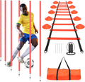 HOTOOLME Agility Training Poles Equipment Soccer Training Equipment Includes 6 Agility Poles,Agility Ladder, 10 Soccer Cones,Jump Rope for Speed Training, Soccer Training, Basketball Athletes & Kids