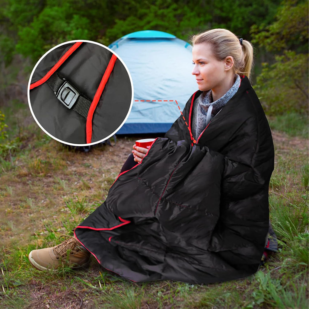 Outdoor Puffy Camping Blanket, Large Outdoor Blanket Waterproof, 55*79''