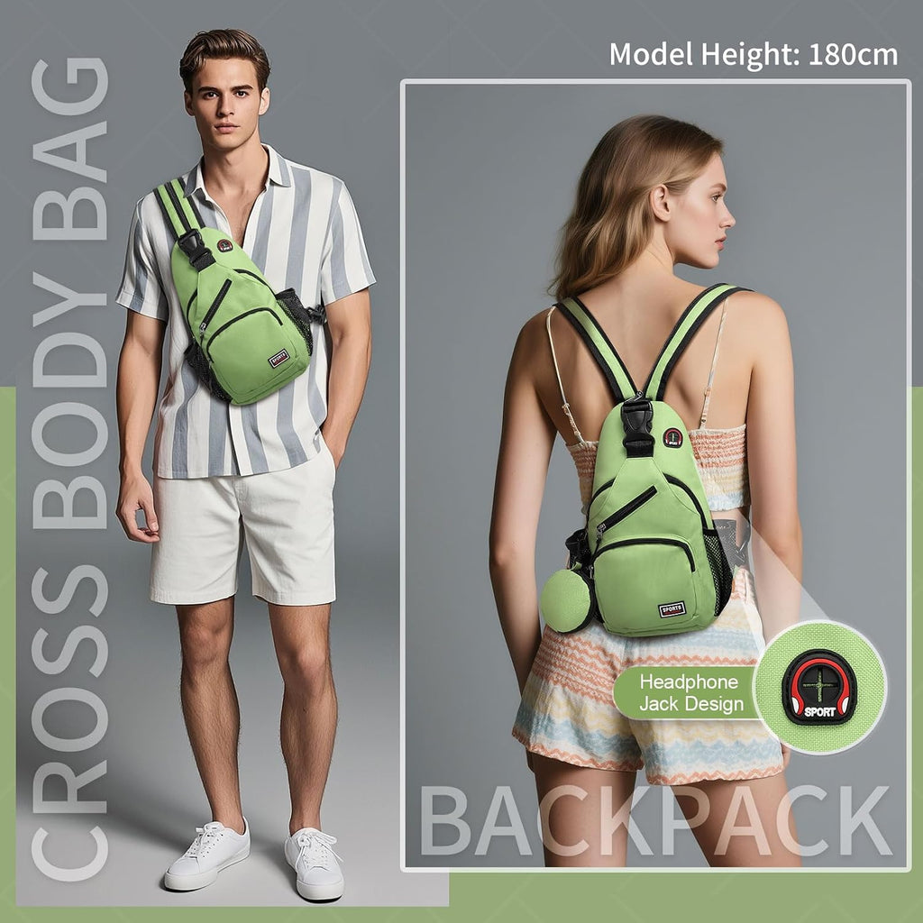 Small Sling Bag with Coin Pocket Fits for 7.9" Tablet, Green