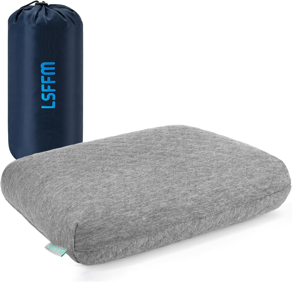Memory Foam Travel Pillow 9.8"x15.7" Compact Camping Pillow