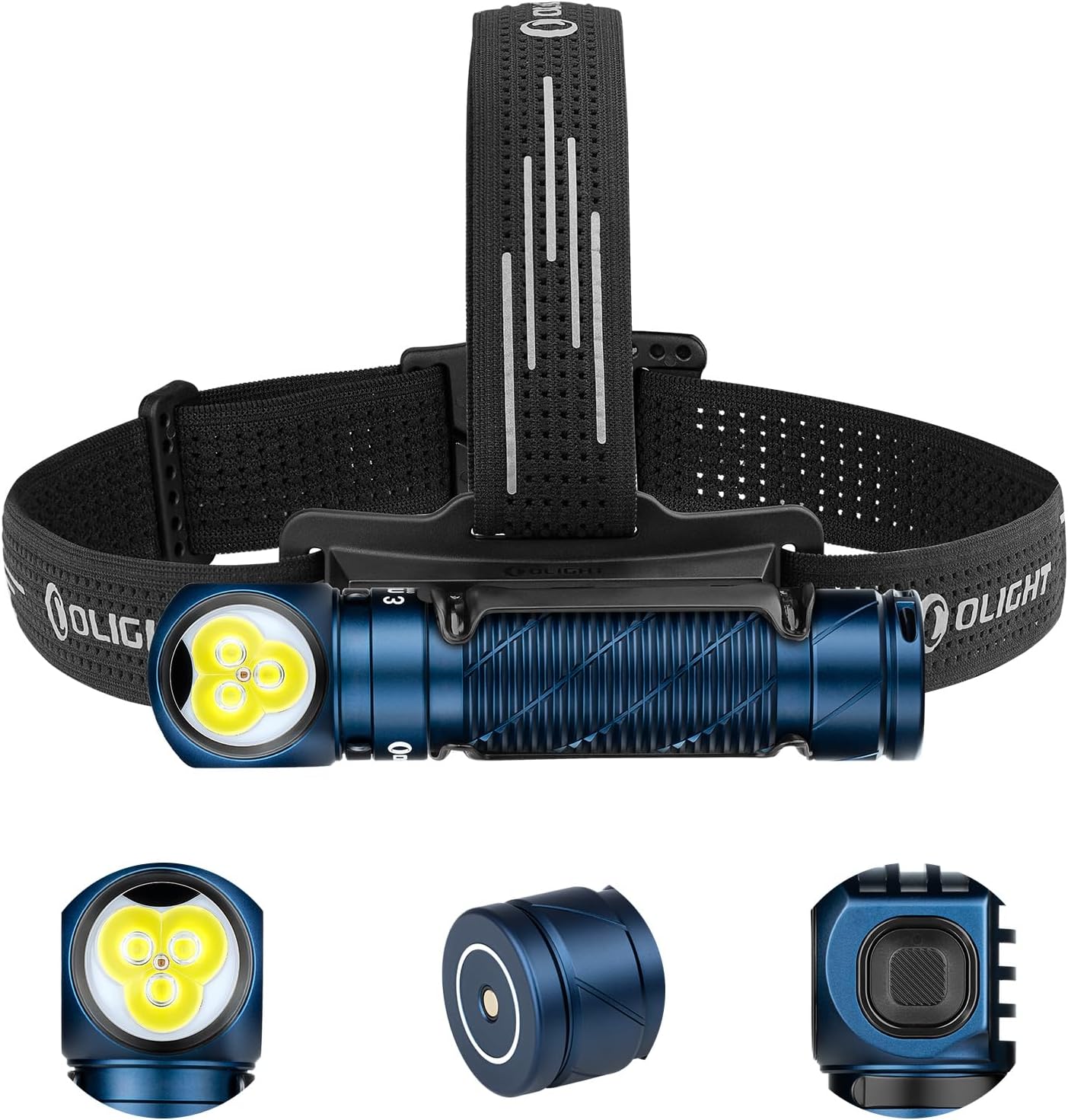 OLIGHT Perun 3 Headlamp Rechargeable, Red Light, Waterproof, Midnight Blue