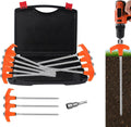 8" Heavy Duty Screw in Tent Stakes 12 Pack Drill in Ground Anchors