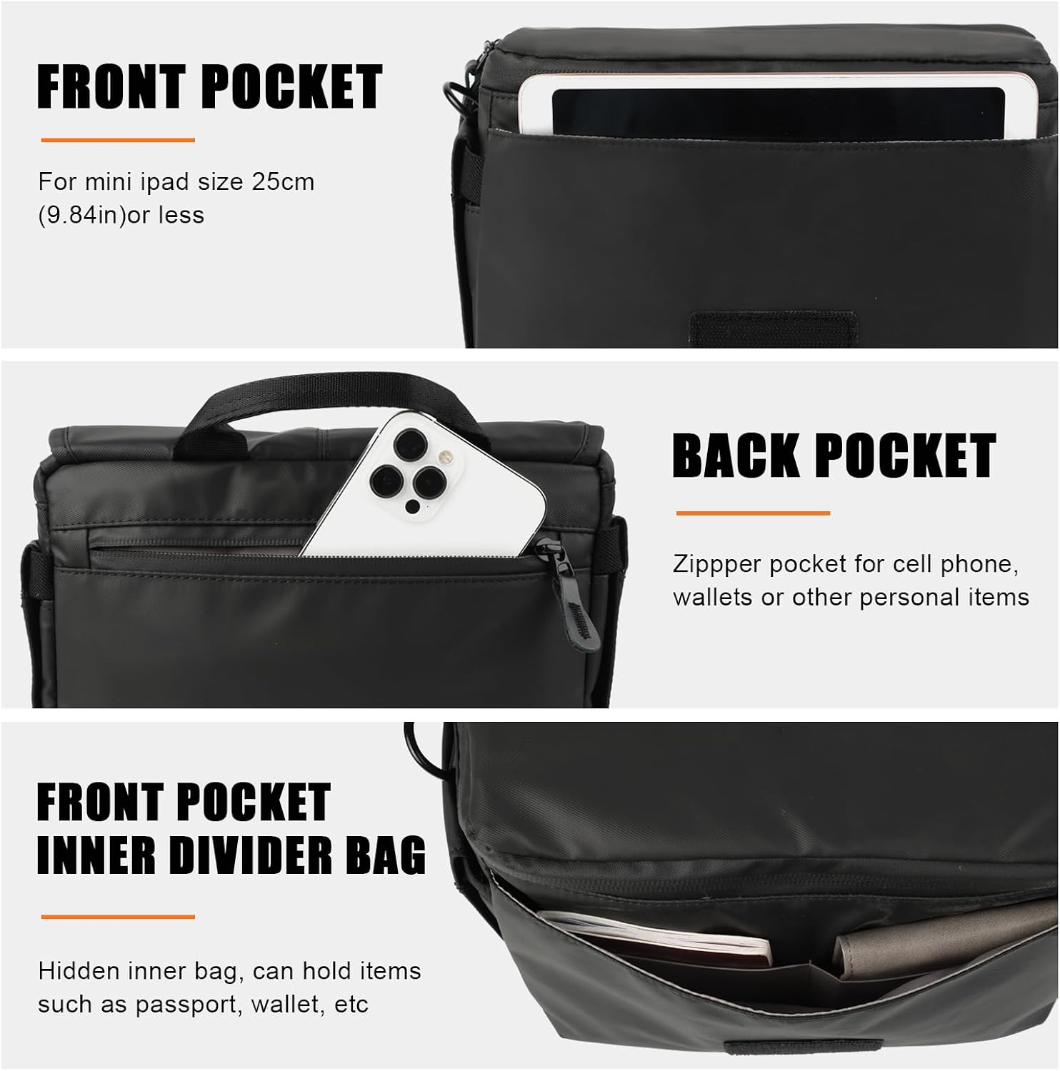 Besnfoto Camera Bag Small DSLR Camera Shoulder Bag for Photographer Waterproof Messenger Bag Crossbody Case Compatible with Canon Sony Nikon