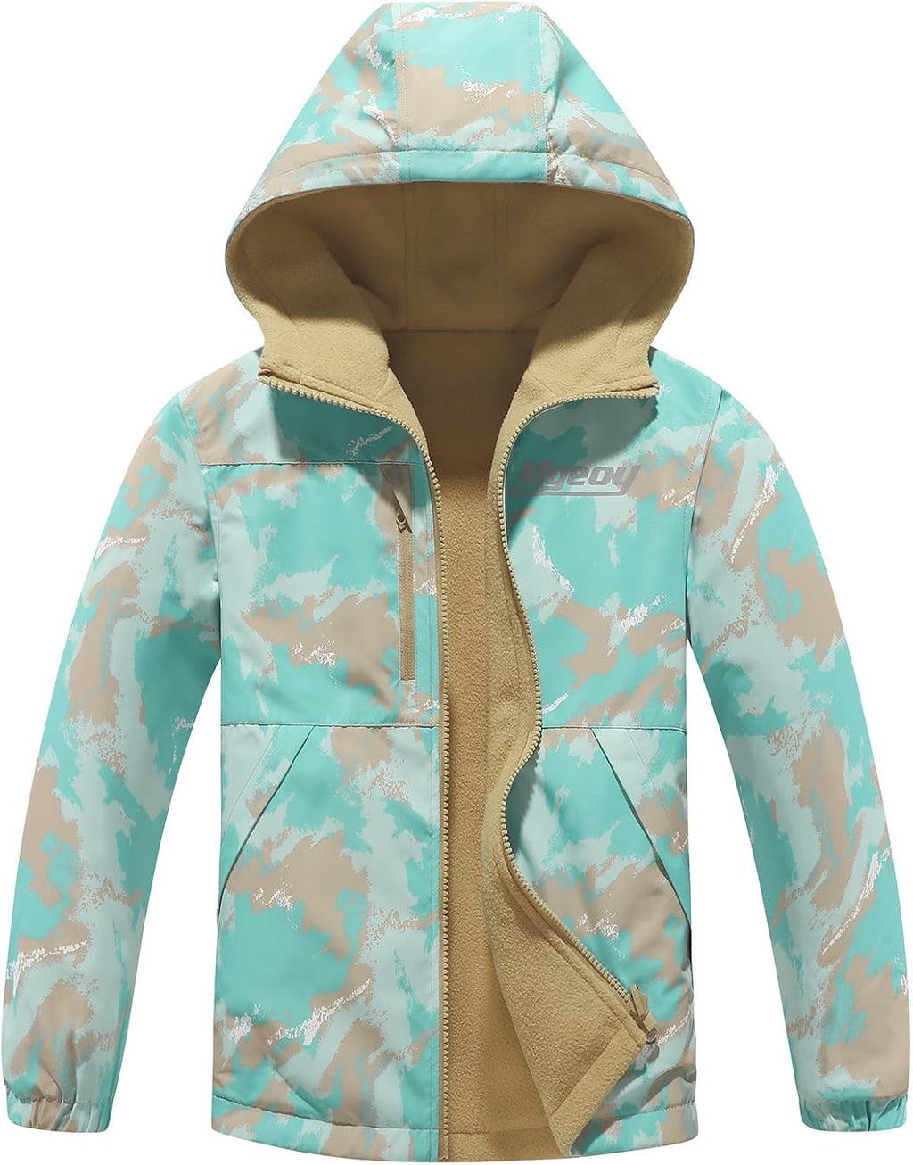 MGEOY Kids Rain Jacket, Waterproof Lightweight Hooded Windbreaker for Boys Girls 4-16Y