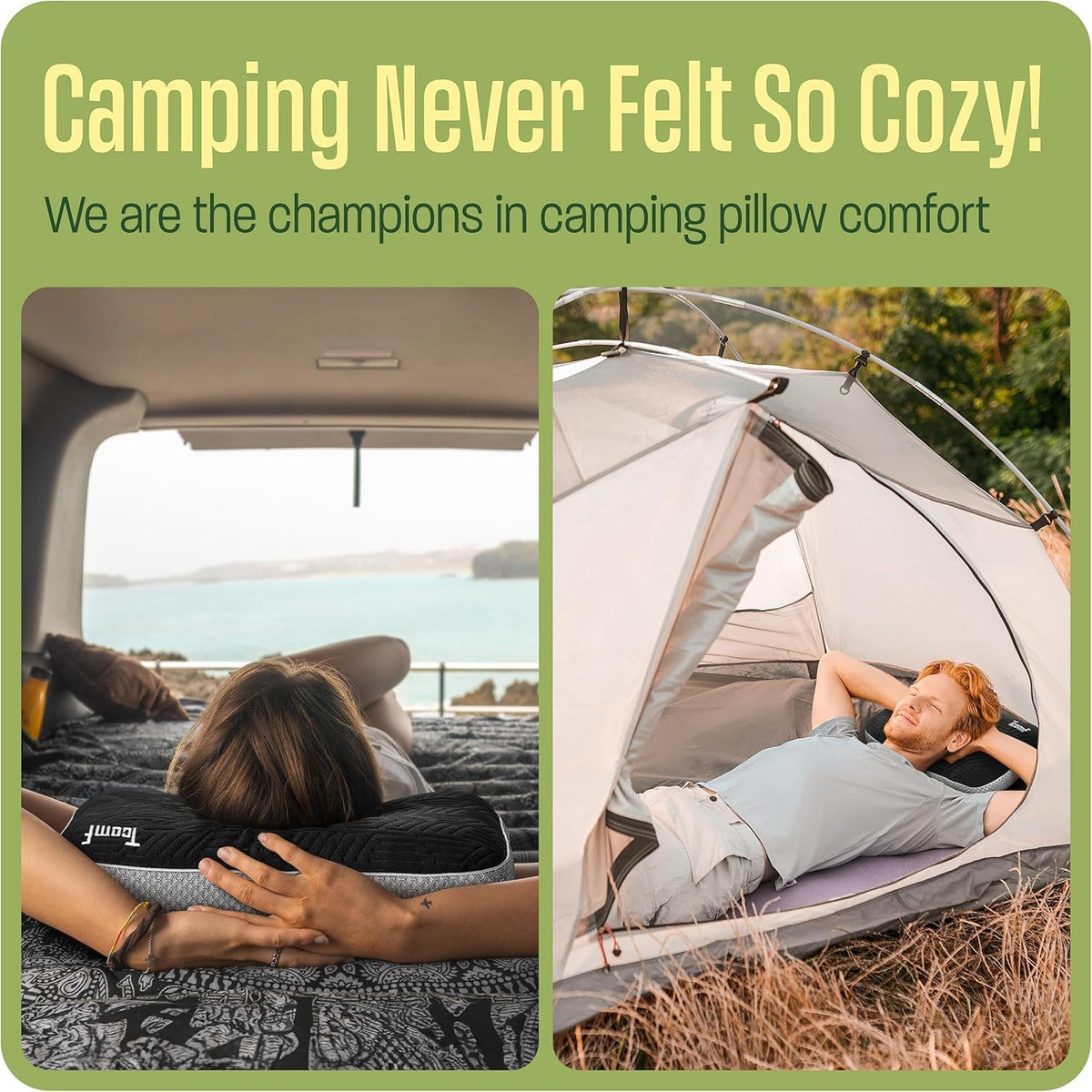 Camping Pillow,Med firm memory foam pillow,small pillow,machine washable