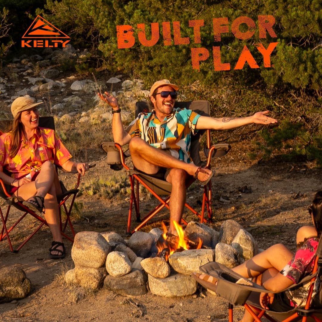 Kelty Essential Camping Chair, Folding Camp Seat for Festivals, Beach Days, Tailgating (Bungee Cord)