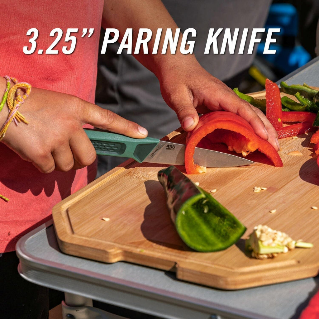 Gerber Gear ComplEAT Cutting Board Set - Cutting Board Kit with Polypropylene & Bamboo Cutting Boards - Features Paring Knife & Chef's Knife in Nesting Design