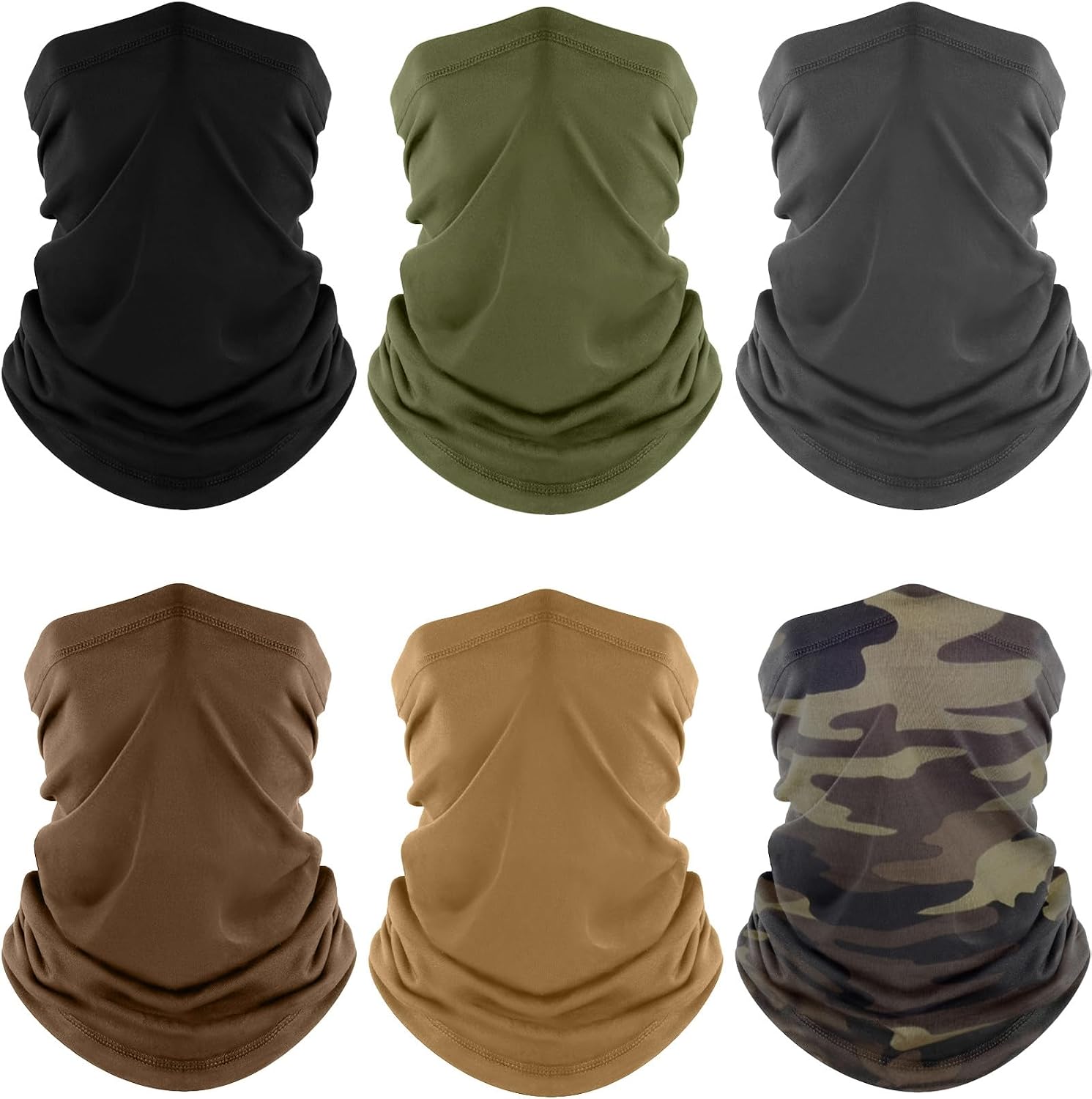 Fuinloth Neck Gaiter, 6 Pack Cooling UV Protection Bandana Face Mask Gator