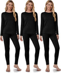 VZV 3 Set Thermal Underwear for Women Fleece Lined Long Johns Top & Bottom