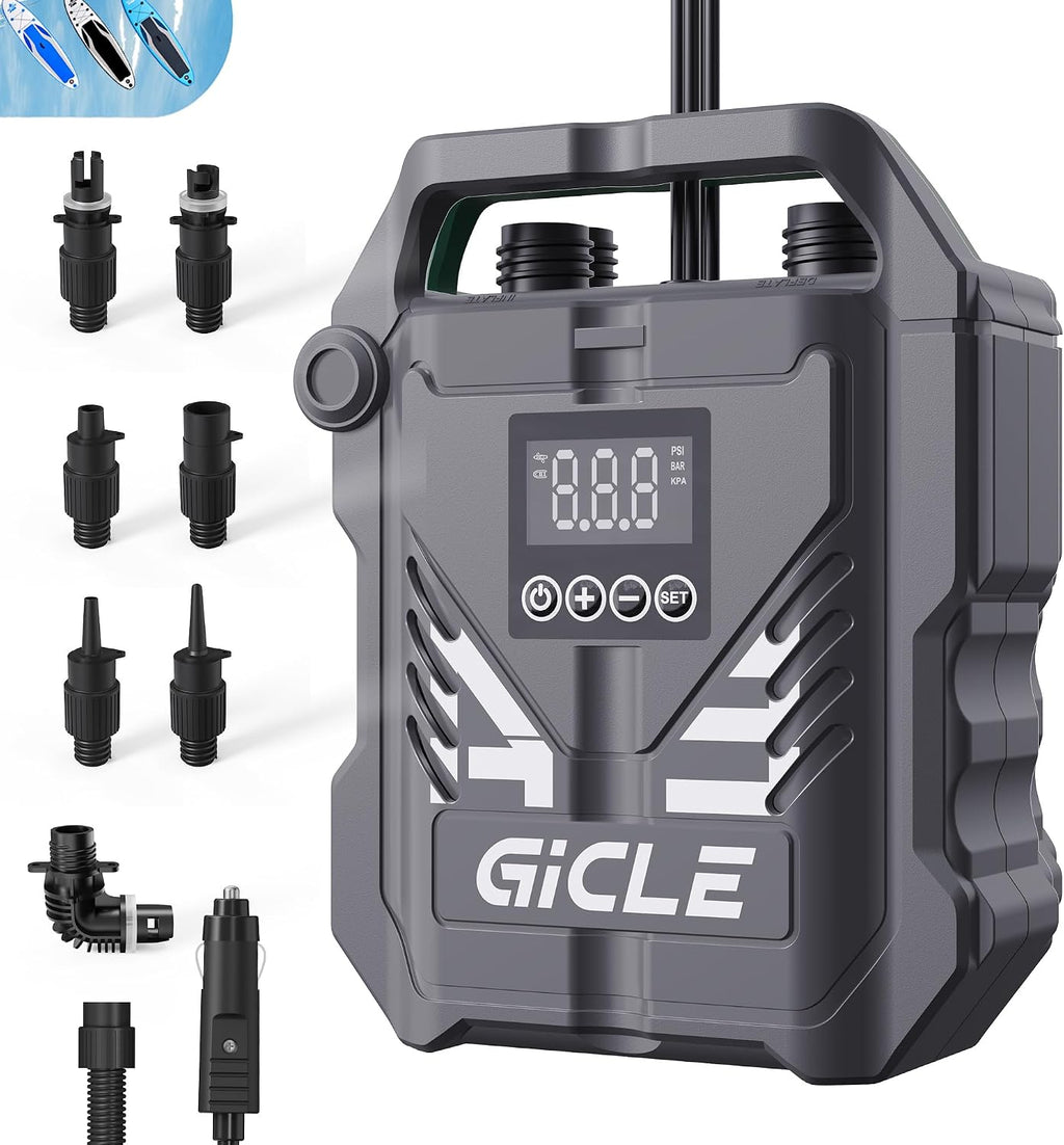 GICLE Paddle Board Pump Electric Portable, SUP Pump for Inflatebles