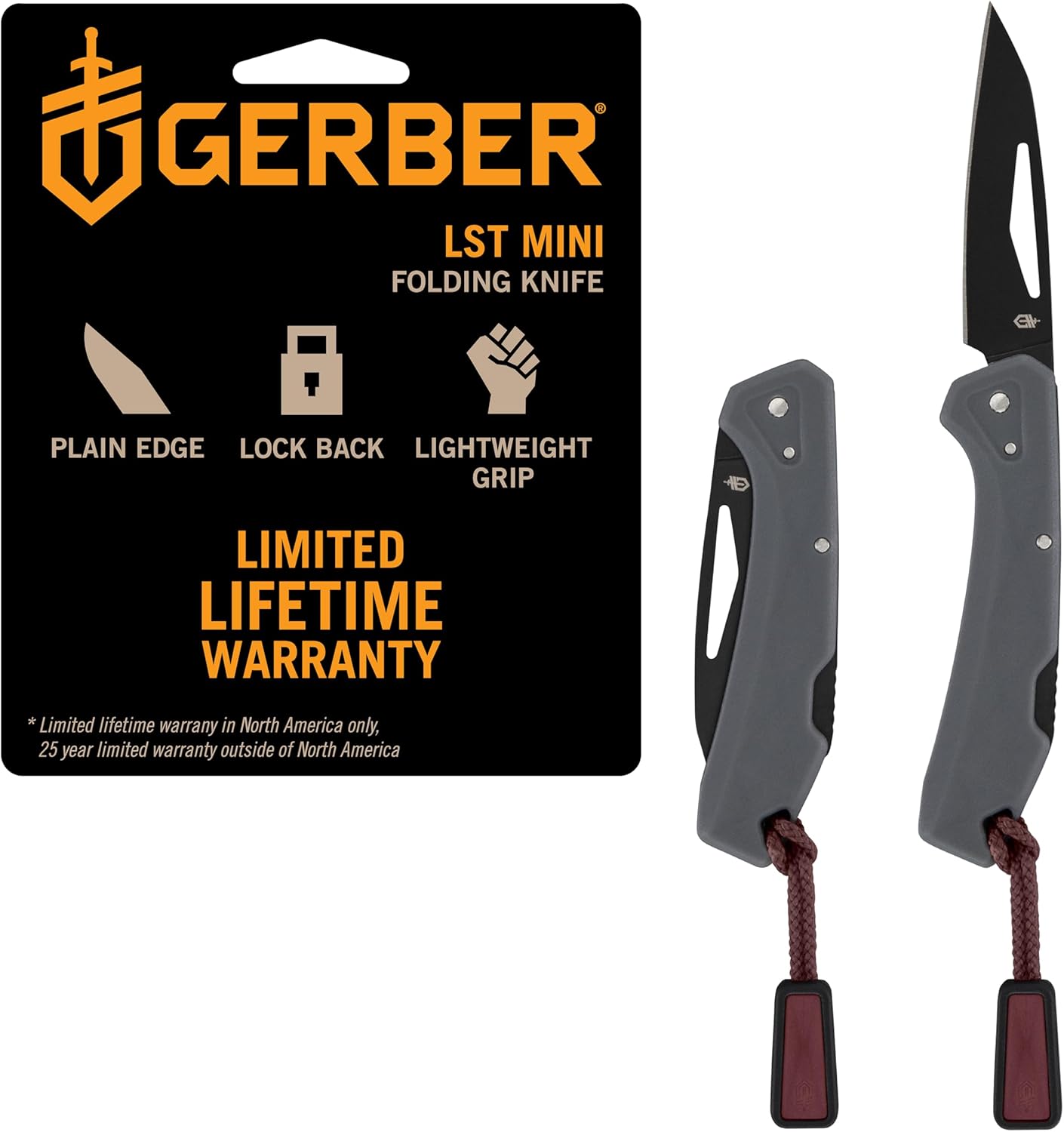Gerber Gear LST Mini - Lightweight Folding Pocket Knife for Hiking, Camping - EDC Tool - Durable Stainless Steel Blade - Gray