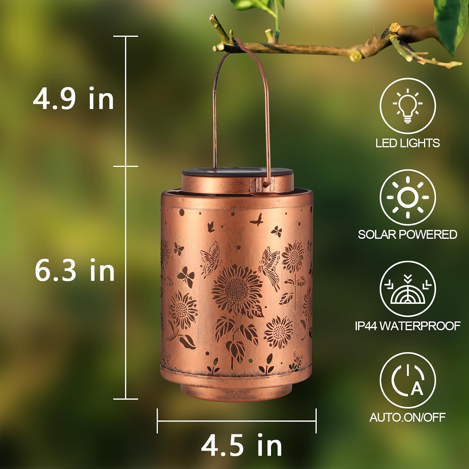 Solar Outdoor Lanterns Garden Decor LED Light Hanging Waterproof