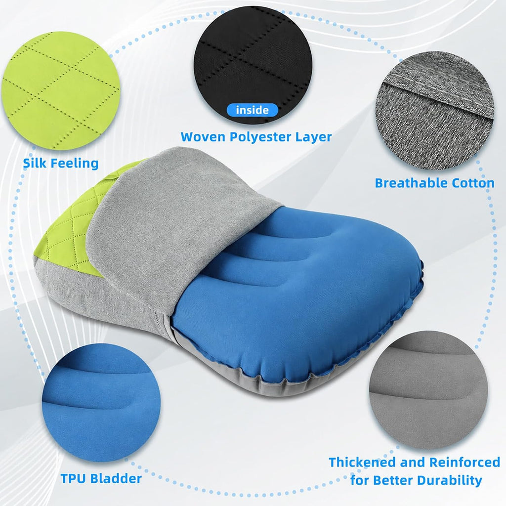 Crisonky Camping Pillow with Removable Cover, Ultralight Inflatable Pillow