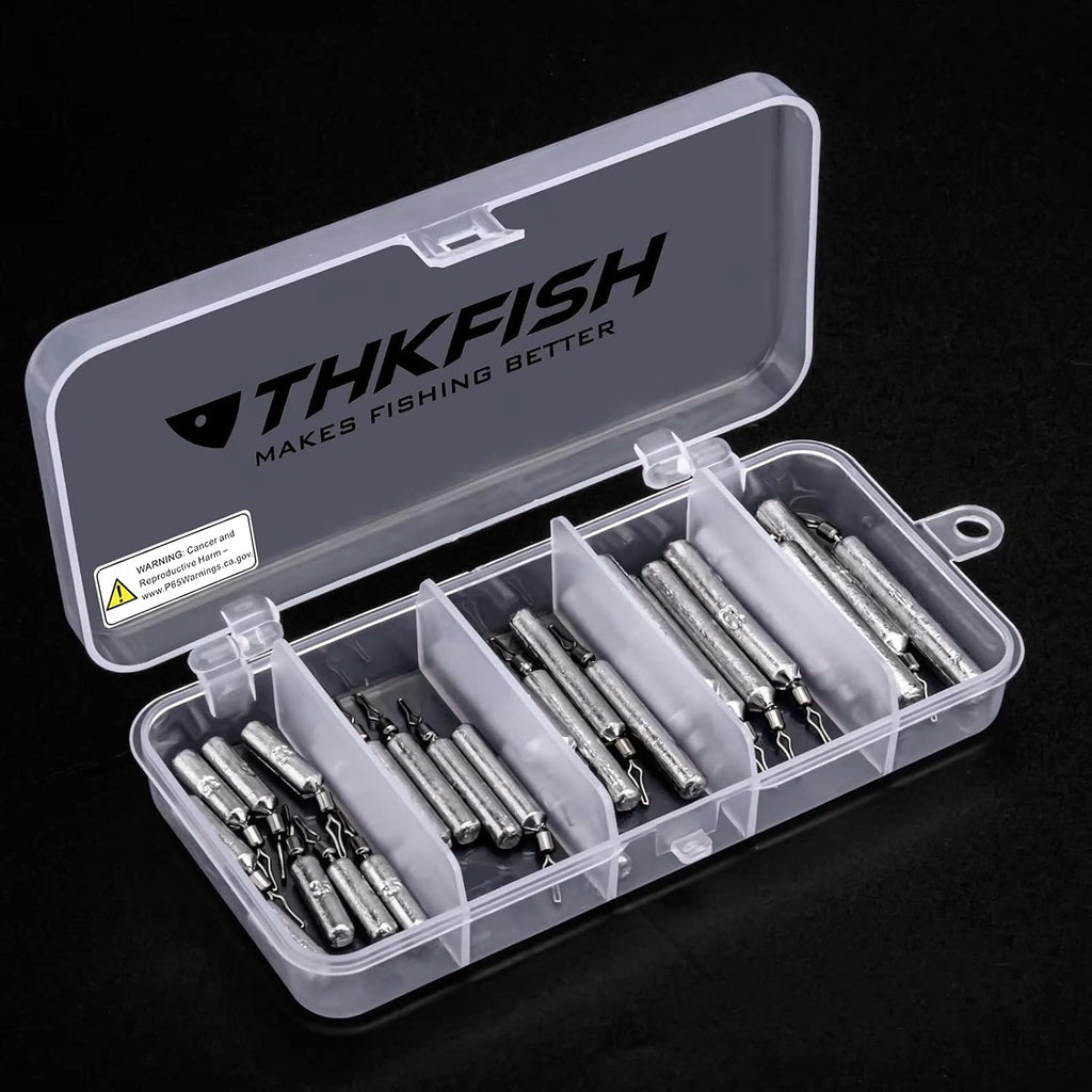 THKFISH Fishing Weights Sinkers Set, 28PCS Fishing Sinker Drop Shot Weights Kit,Drop Shot Rig Wacky Hooks for Saltwater Freshwater Bass Fishing