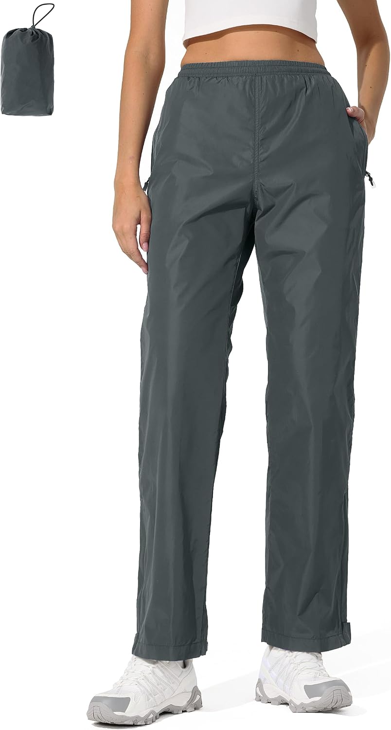 UIQUR Womens Rain Pants Waterproof Lightweight Packable Pants