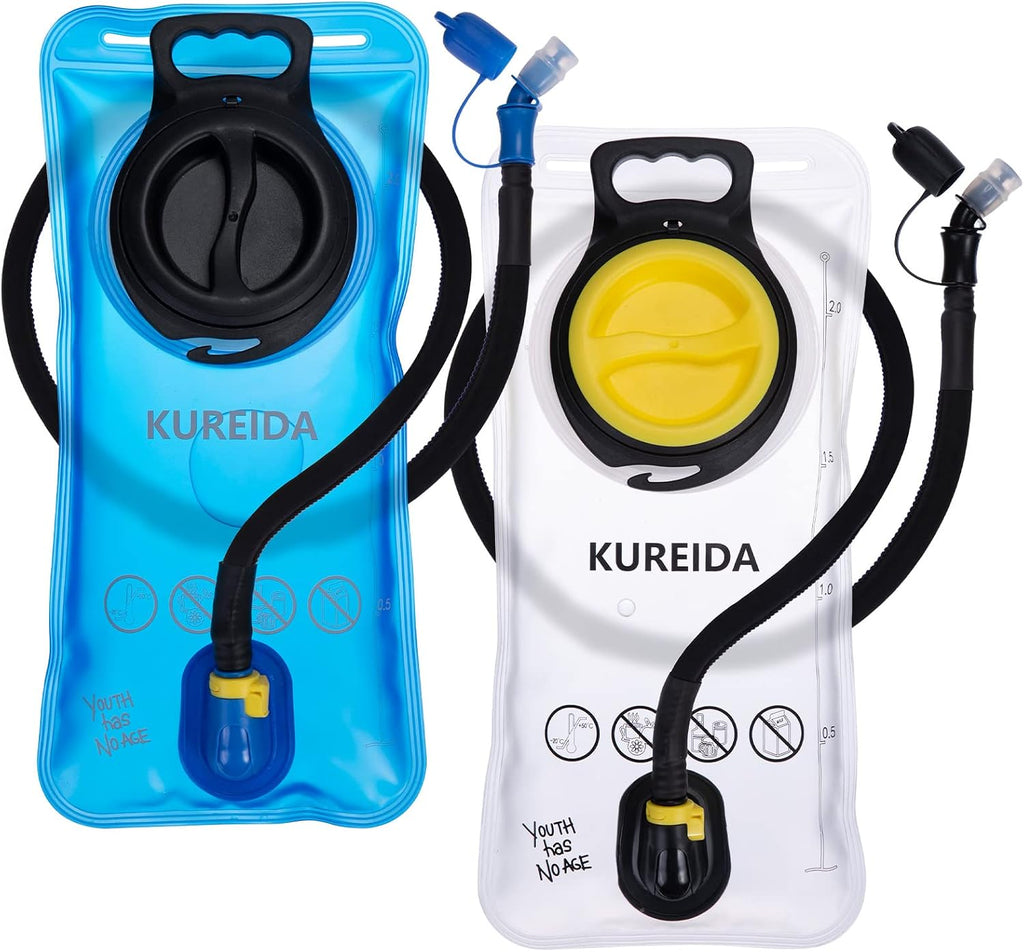KUREIDA Hydration Bladder 2 Liter, BPA Free Water Bladder for Hiking Backpack Water Storage Bag with Insulated Tube, Hydration Backpack Replacement for Outdoor Camping Running Hiking