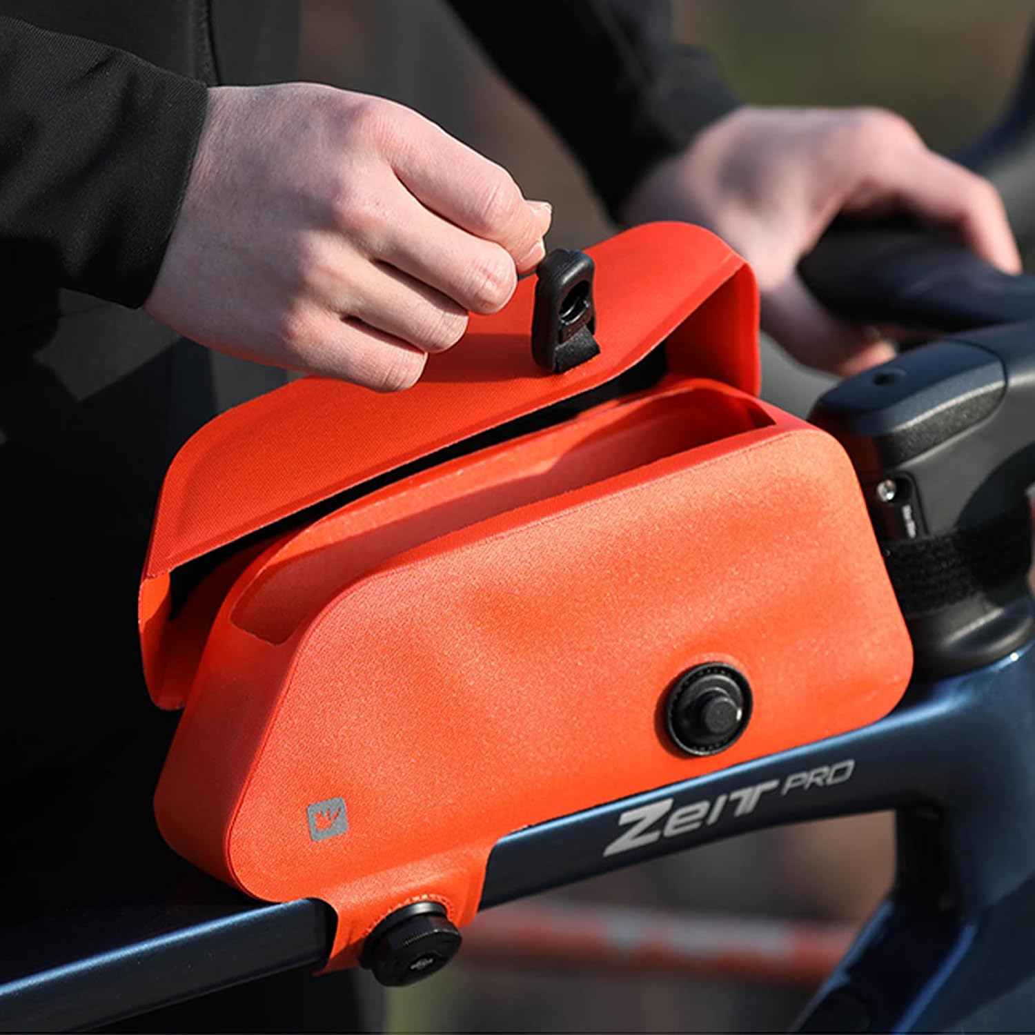 Rhinowalk Bike Frame Bag with Magnetic Flap Waterproof Bicycle Top Tube Bag Bikepacking Cycling Tools Storage Bag for MTB Road Bike