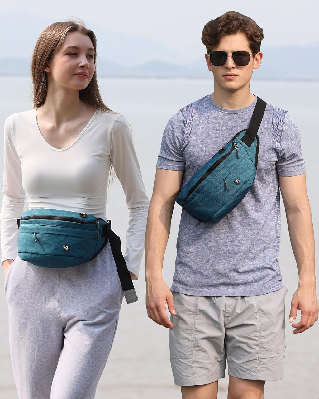 WATERFLY Fanny Pack Waist Bag: Large Crossbody Fannie Bum Belt Bag Hip Phanny Pack for Men Women Outdoor Sport Hiking Traveling Walking