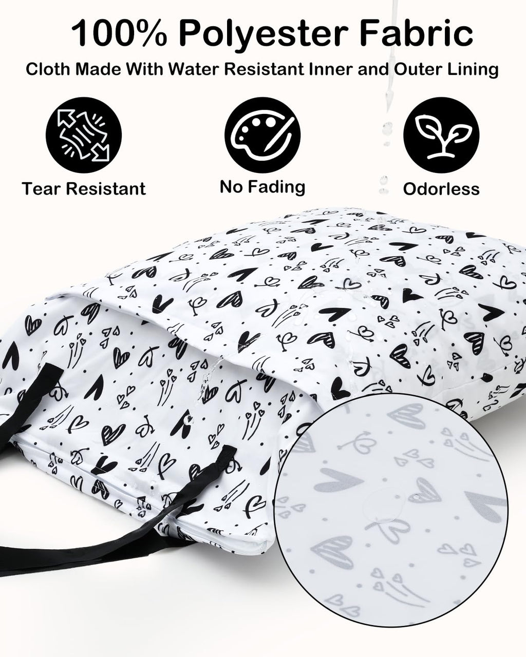 ALVA ALVABABY 2 Pack Large Wet Dry Bag Waterproof Hanging Cloth Diaper with Double Zippered Pockets 25x18 inches 2HL04