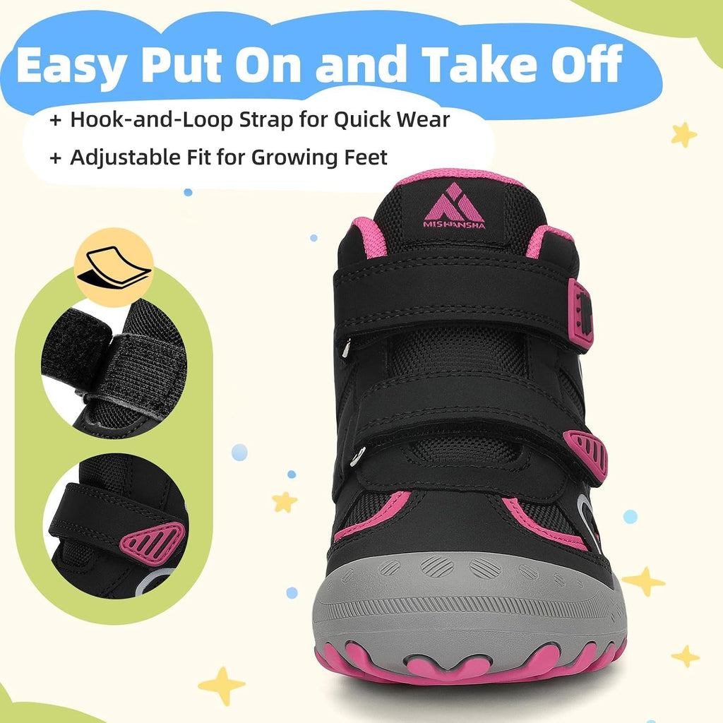 Mishansha Kids Hiking Boots for Boys Girls Water-Resistant Non-Slip