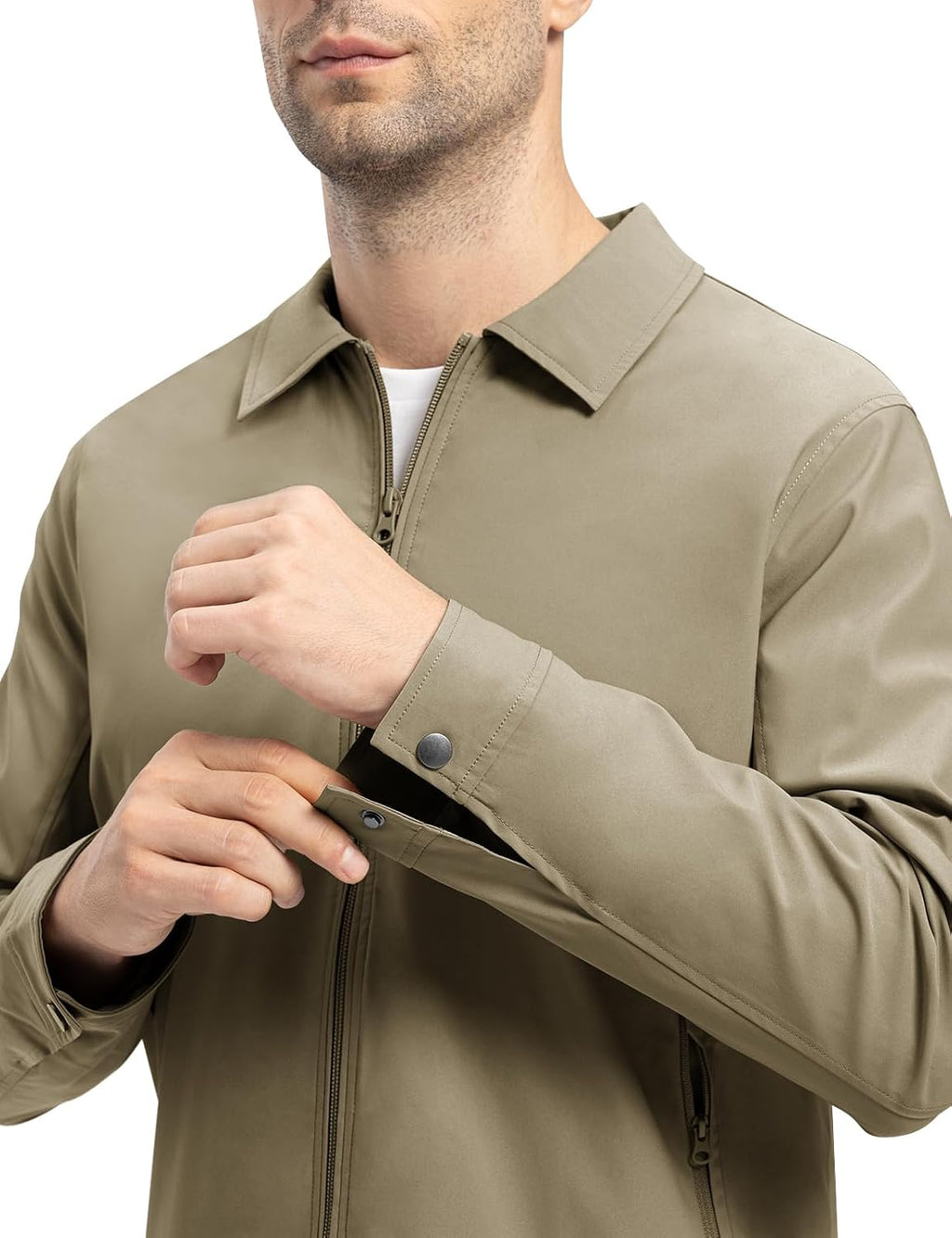 TBMPOY Mens Lightweight Jackets Light Windbreaker Full Zip Casual Work Jacket Golf Business Fall Track Coat with Pockets