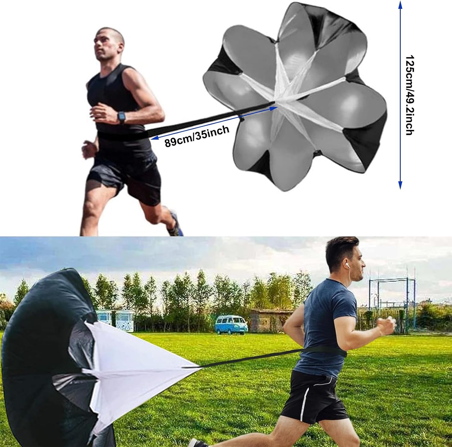 YEXEXINM Professional Agility Ladder Speed Training Equipment Set-20ft Agility Ladder,12 Soccer Cones, 4 Agility Hurdles, Running Parachute, Suitable for Soccer Football Basketball Training