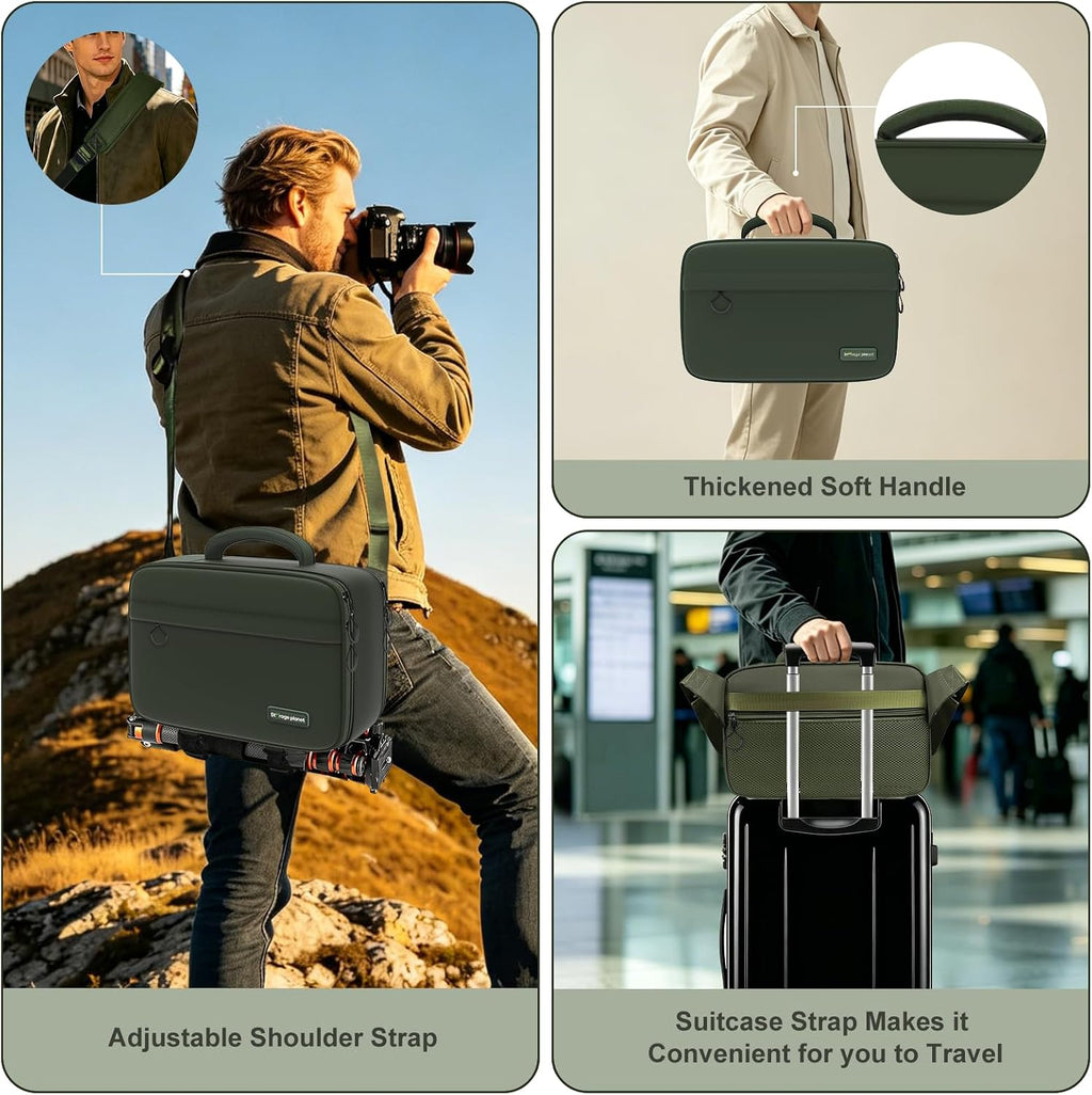 Camera Bag for Canon/Sony/Nikon DSLR SLR Camera and Multiple Lens(Pink)