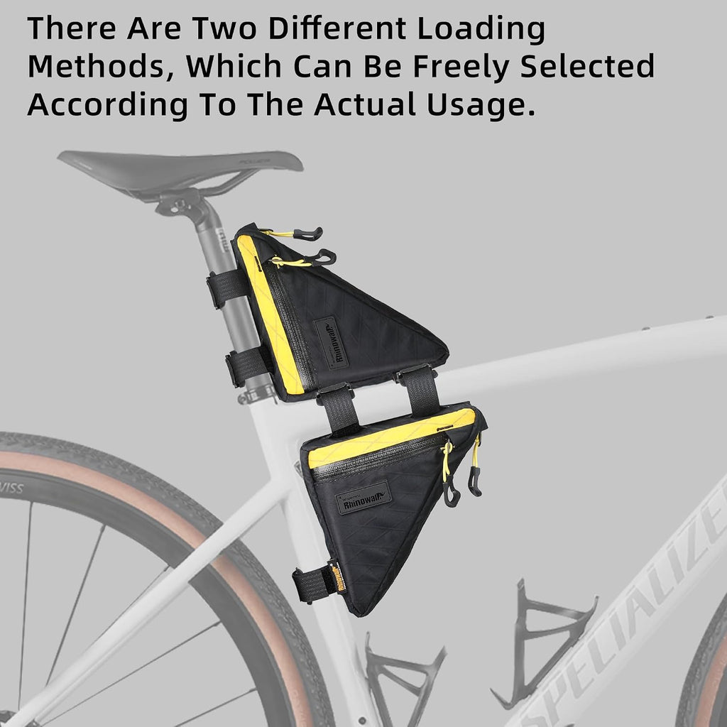 Rhinowalk Waterproof Bike Triangle Frame Bag 0.9L, YKK Multi-Pocket Pack
