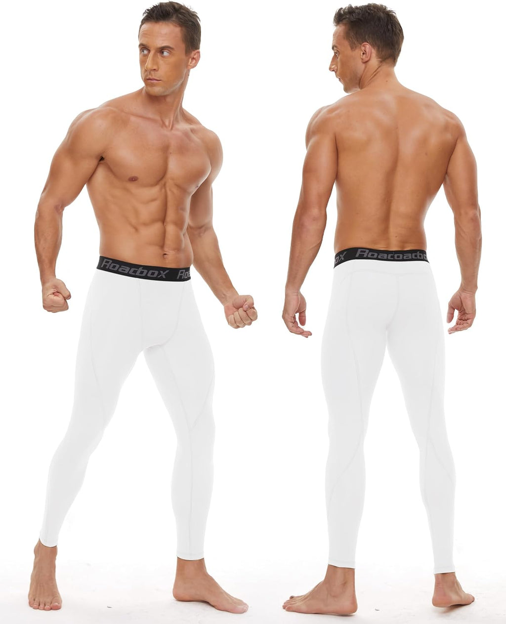 Roadbox 3 Pack Compression Pants Men, Performance Running Workout Leggings