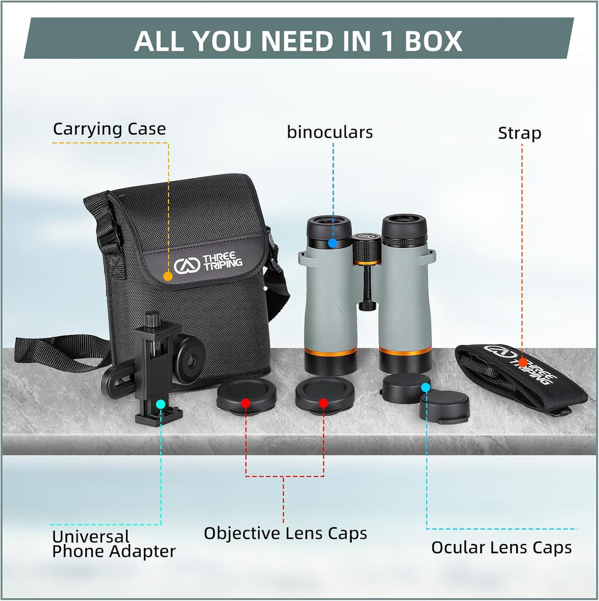 10x42 ED Binoculars for Adults High Powered with Phone Adapter