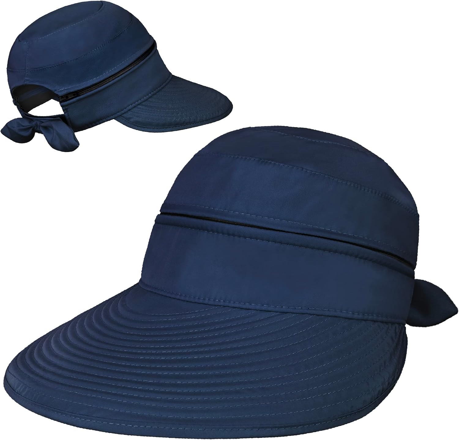SUN CUBE Womens Sun Hat UV Protection Wide Brim Zip-Off Golf Visor