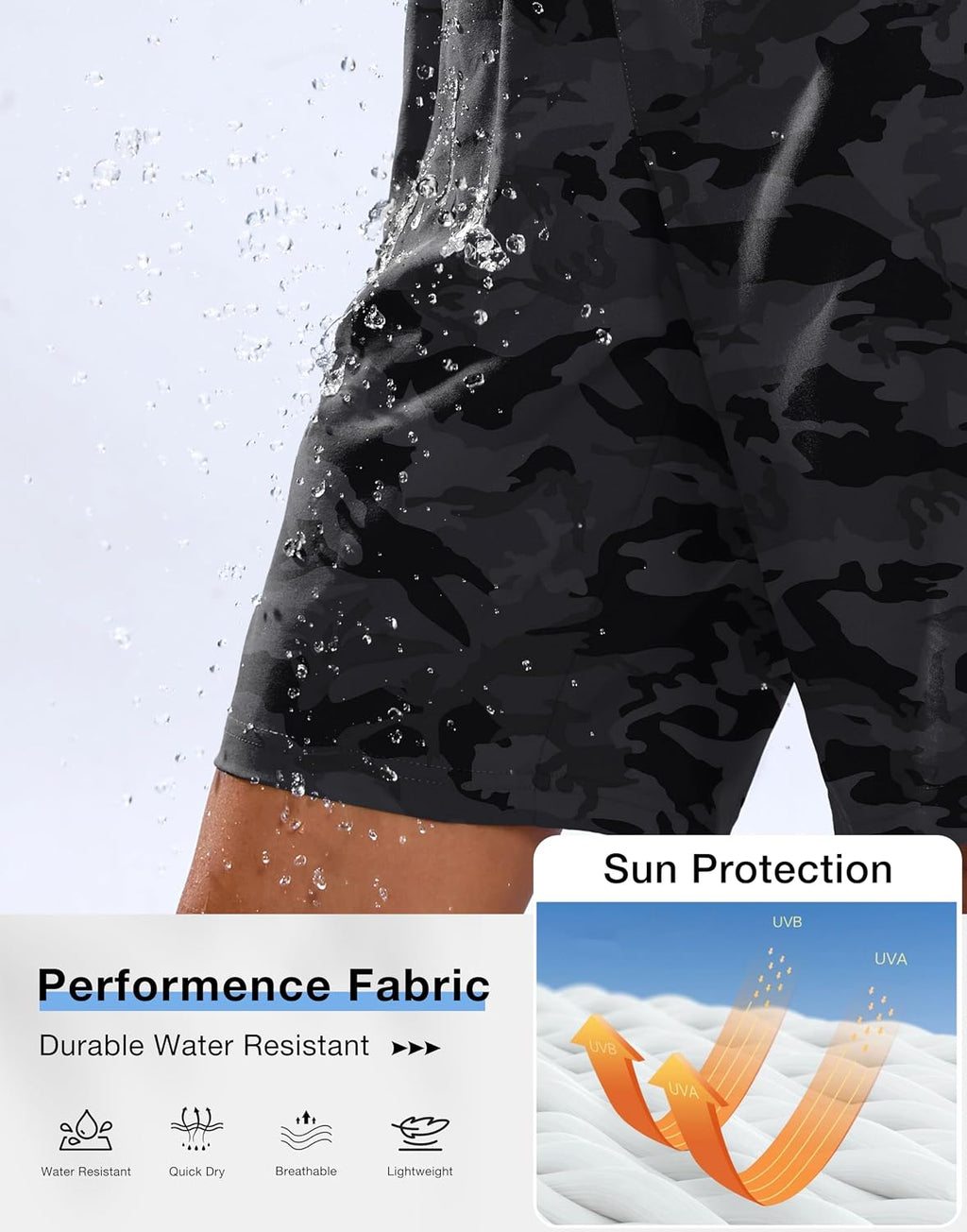 SANTINY Women's 7''/ 9'' Hiking Shorts with 3 Zipper Pockets Athletic Shorts