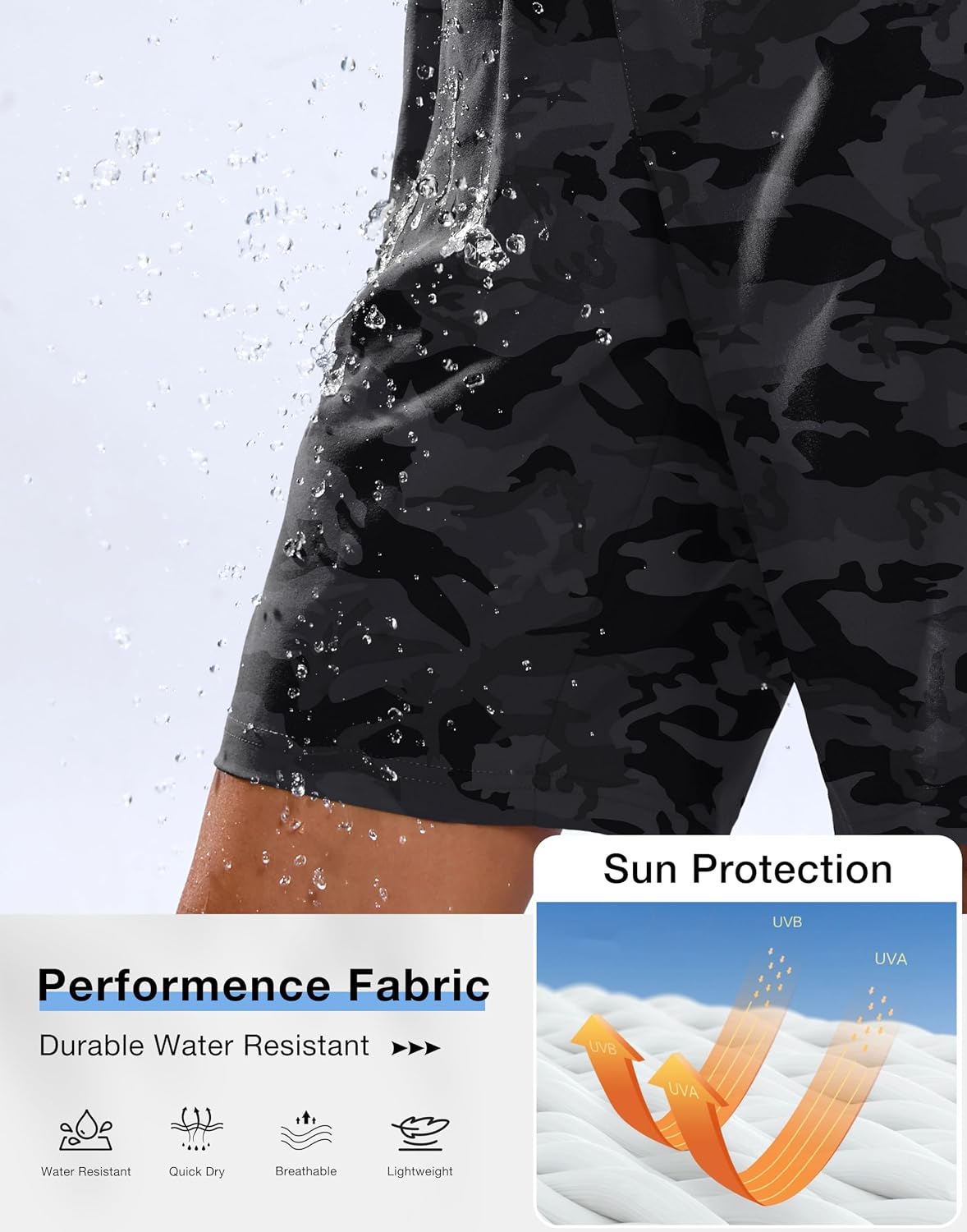 SANTINY Women's 7''/ 9'' Hiking Shorts with 3 Zipper Pockets Athletic Shorts